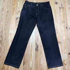 Vintage Old Skool Jeans Mens 36x32 Black Baggy Hip Hop Skater Y2K